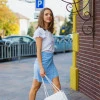 Блуза з коротким подвійним рукавом-крило з супер софта біла Фея