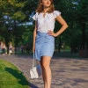 Блуза з коротким подвійним рукавом-крило з супер софта біла Фея
