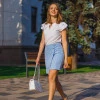 Блуза з коротким подвійним рукавом-крило з супер софта біла Фея