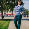 Блузка в монетку м'ятна великого розміру Емма