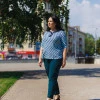 Блузка в монетку м'ятна великого розміру Емма