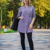 Туніка жіноча темно-синя в принт фенди з 3/4 рукавом