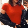 Жіноча футболка однотонна з бавовни червона