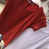 Жіноча футболка однотонна з бавовни червона