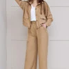 Костюм з кюлотами із льону Max Mara бежевий Омеgа