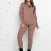 Обтягуючий теплий костюм Puma пудровий
