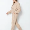 Костюм Glamyr з дизайнерським блискучим кантом кавовий