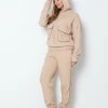 Костюм Glamyr з дизайнерським блискучим кантом кавовий