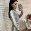 Прогулянковий костюм в спортивному стилі з лампасами декорованими стрічкою з люрексом сірий Vincenove