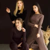 Прогулянковий костюм в рубчик з довгими прямими штанами чорний Мустанг