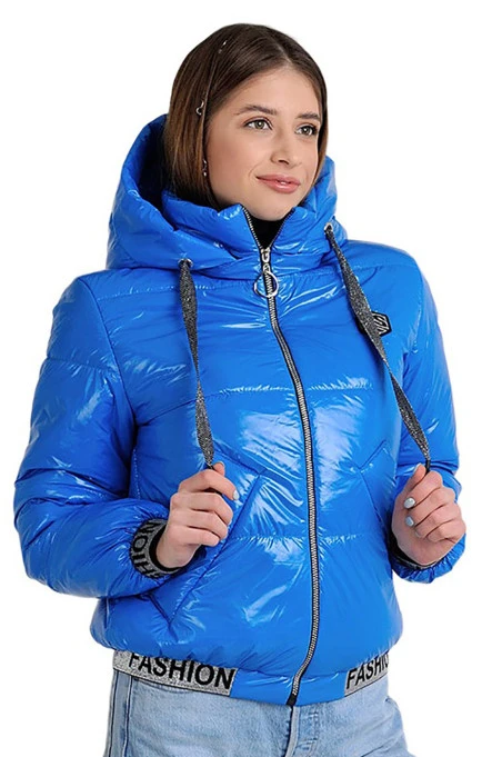 Міні куртка на резинці із Moncler блакитного кольору
