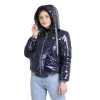 Міні куртка на резинці із Moncler темно-синього кольору
