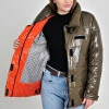Куртка кольору хакі демісезонна з плащової тканини Moncler на блискавці та липучках