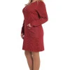 Трикотажна сукня на блискавці в дрібну клітку з великими функціональними кишенями червоне Eliza
