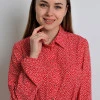 Сукня плісована під пояс червоного кольору в принт краплі Natali