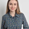 Сукня-сорочка з платяного крепу в малахітовий квітковий принт з поясом Donna