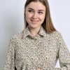 Сукня-сорочка з платяного крепу в молочний квітковий принт з поясом Donna