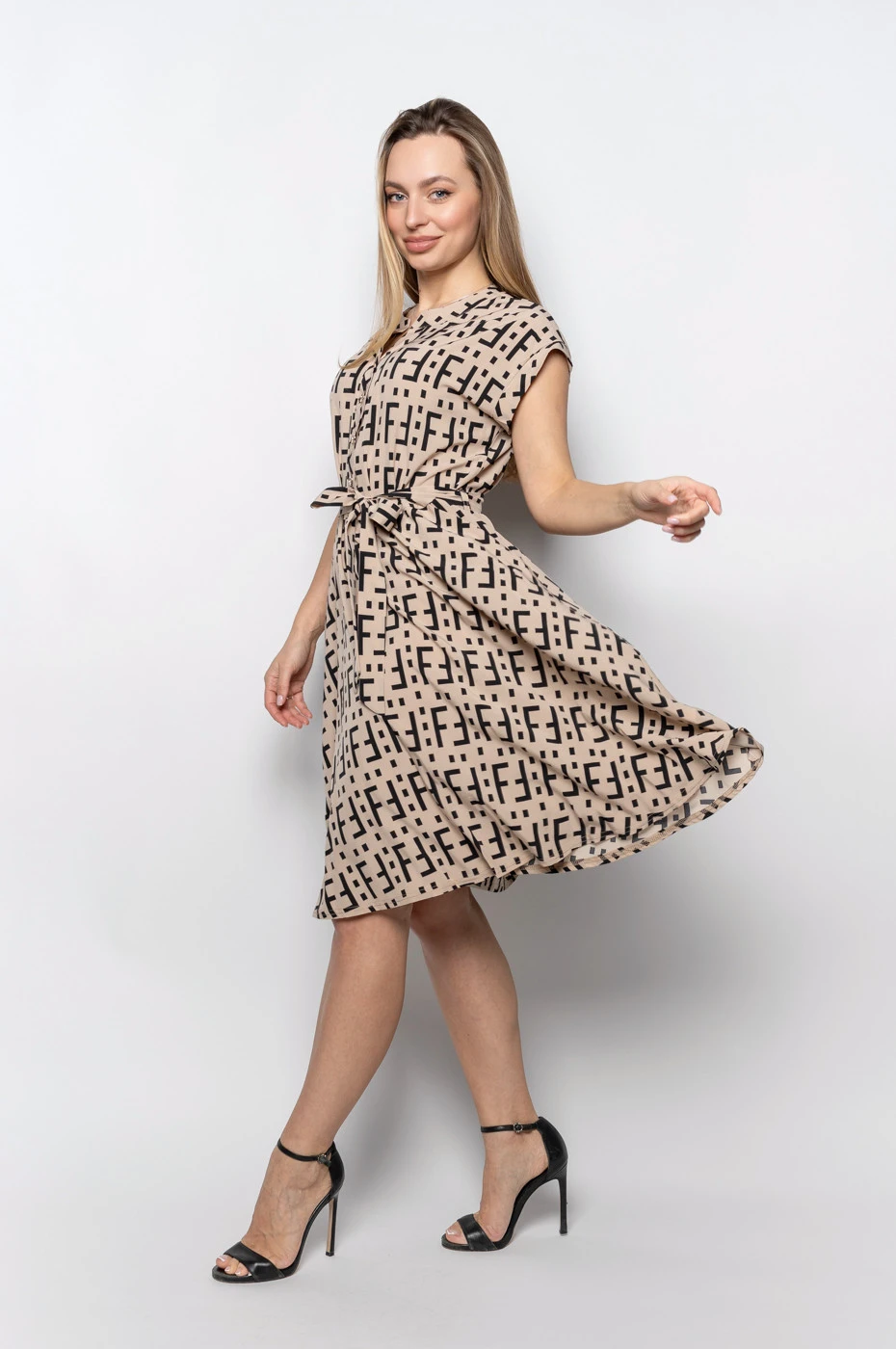 Сукня Malina візерунок Fendi кавова