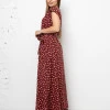 Вишнева сукня в принт лютики Malina