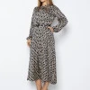 Довга шовкова сукня G Bristol чорно-бежева