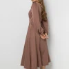 Сукня Marichka з вишитим поясом мокко