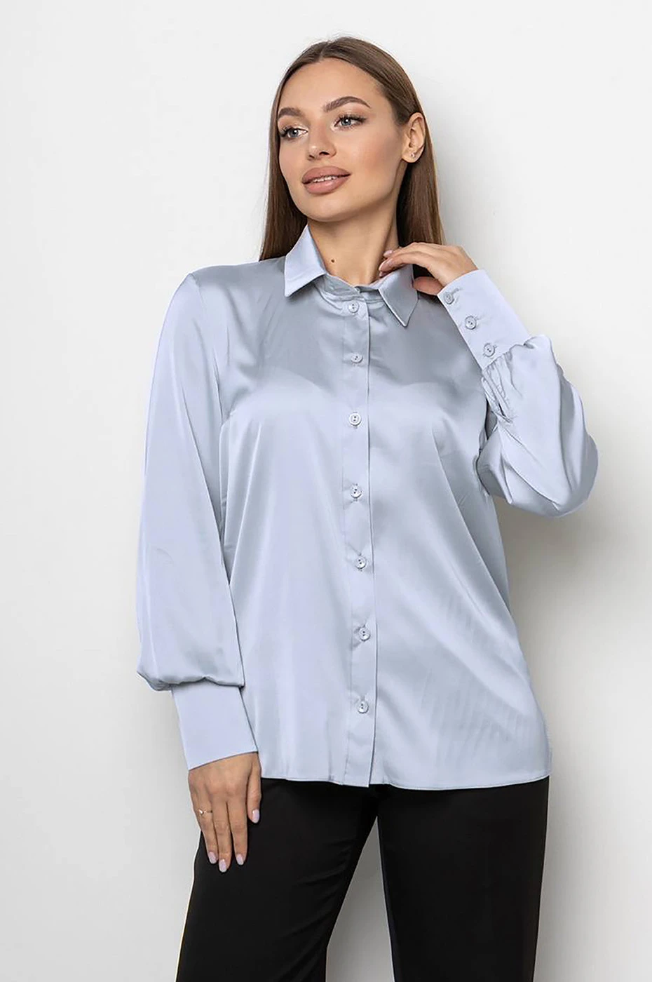 Шовкова жіноча сорочка ARMANI срібляста