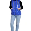 Жилетка Moncler кольором електрик на блискавці з капюшоном Ж-15