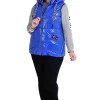 Жилетка Moncler кольором електрик на блискавці з капюшоном Ж-15