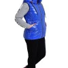 Жилетка Moncler кольором електрик на блискавці з капюшоном Ж-15