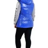 Жилетка Moncler кольором електрик на блискавці з капюшоном Ж-15