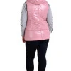 Жилетка Moncler на блискавці з капюшоном пудрова Ж-15